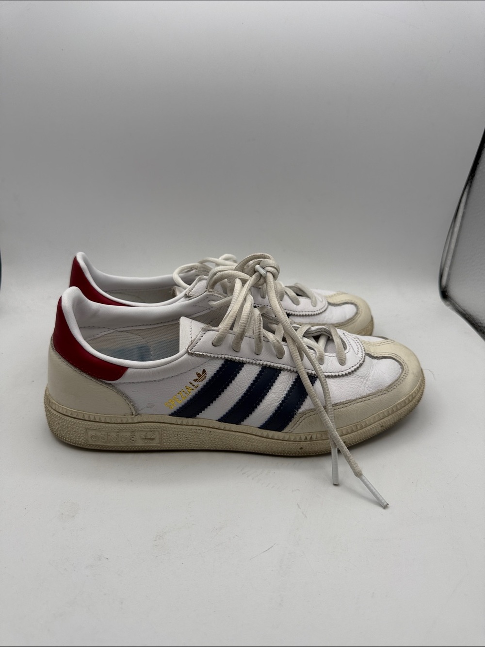 Adidas HAMDBALL SPEZIAL men’s 6.5 women’s 7.5 blue strip red heel S11